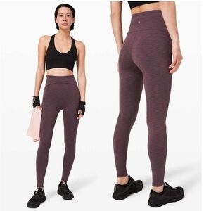 Lululemon Power with Super High  Rise Purple Heathered Leggings